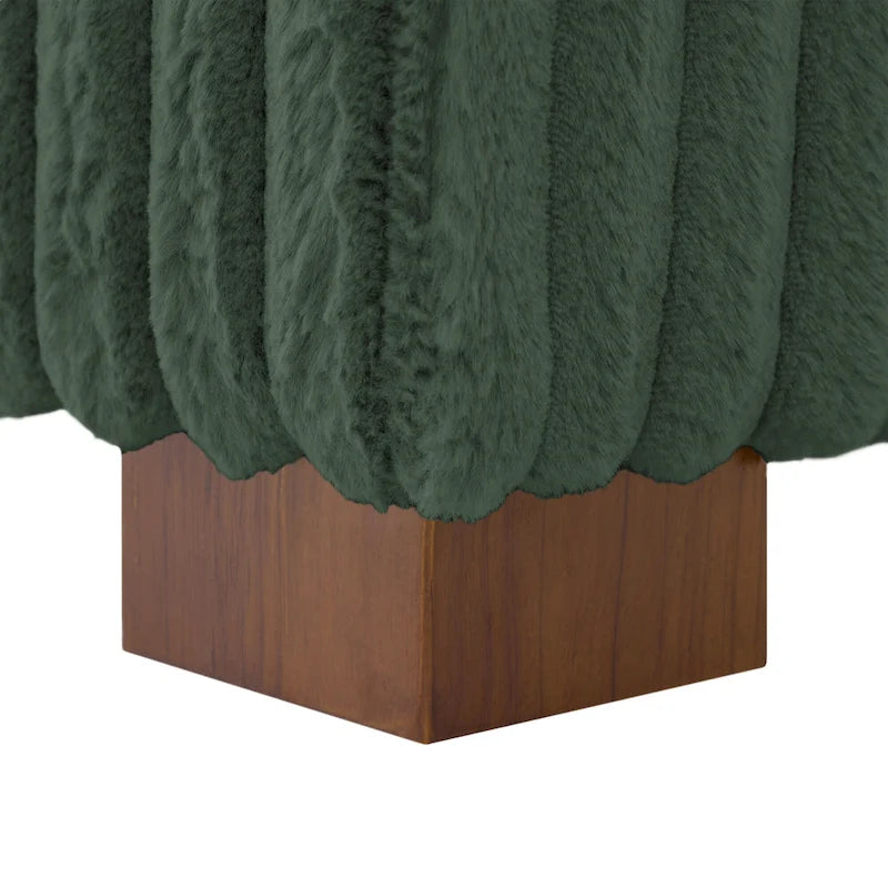 Corduroy & Chenille Velvet Chaise Lounge with Adjustable Headrest – Left or Right Facing