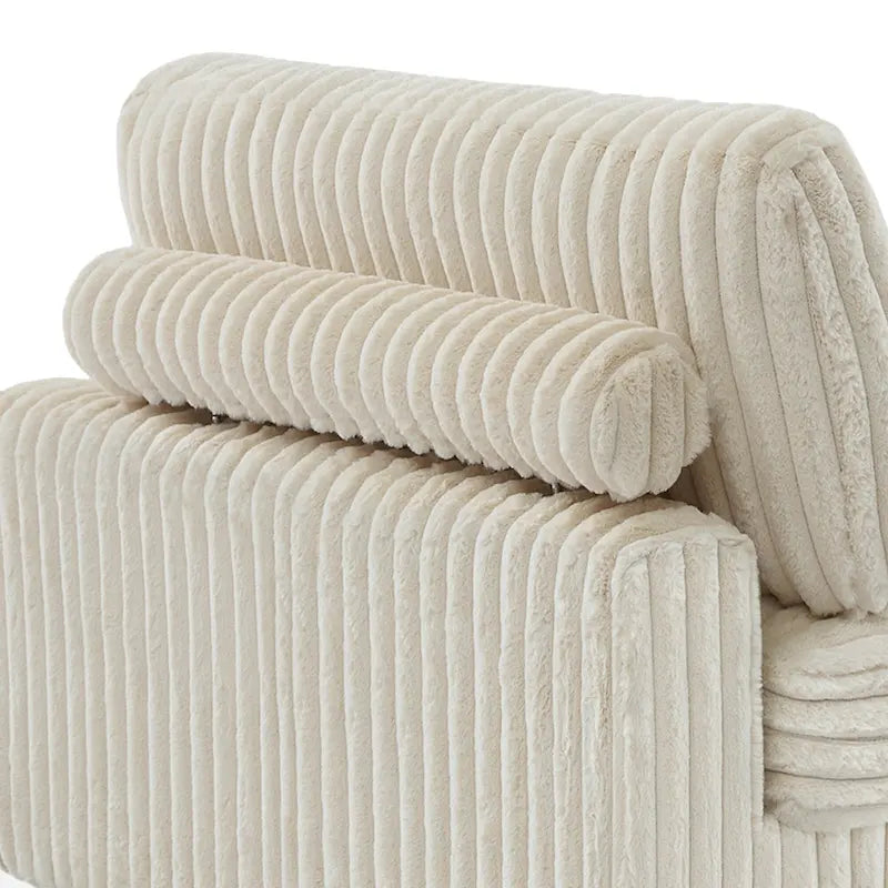 Corduroy & Chenille Velvet Chaise Lounge with Adjustable Headrest – Left or Right Facing