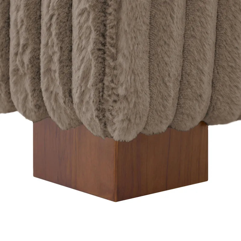 Corduroy & Chenille Velvet Chaise Lounge with Adjustable Headrest – Left or Right Facing
