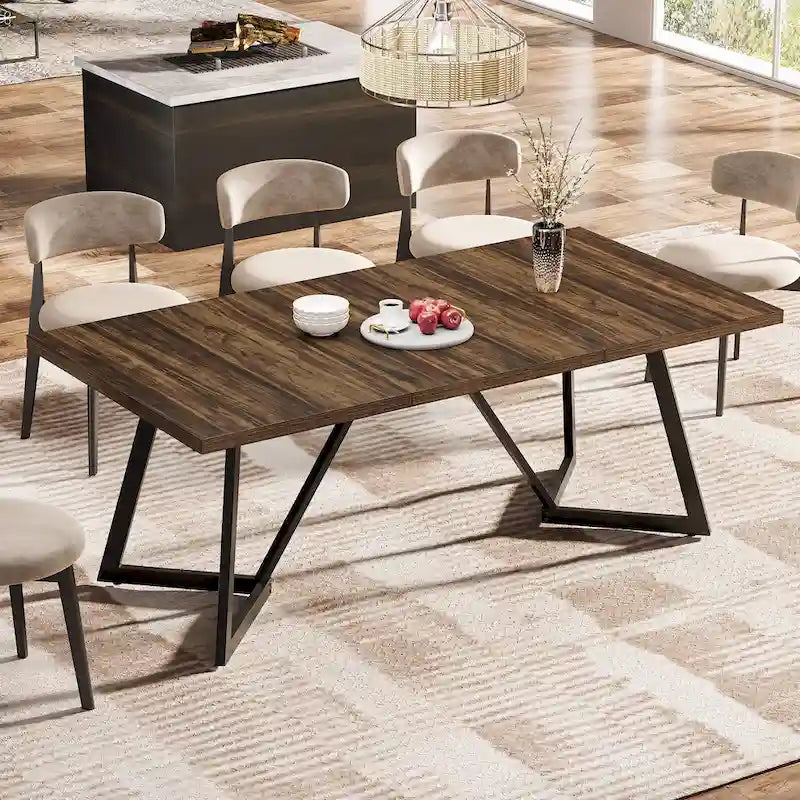 Modern Japanese Minimalist Large Dining Table — Seats 6 to 8