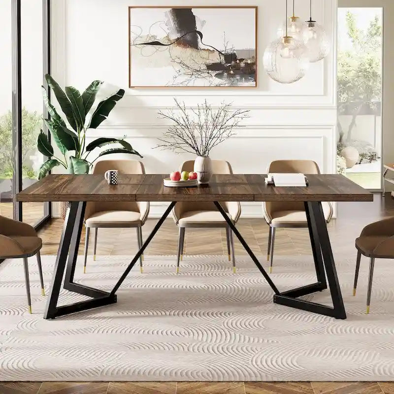 Modern Japanese Minimalist Large Dining Table — Seats 6 to 8
