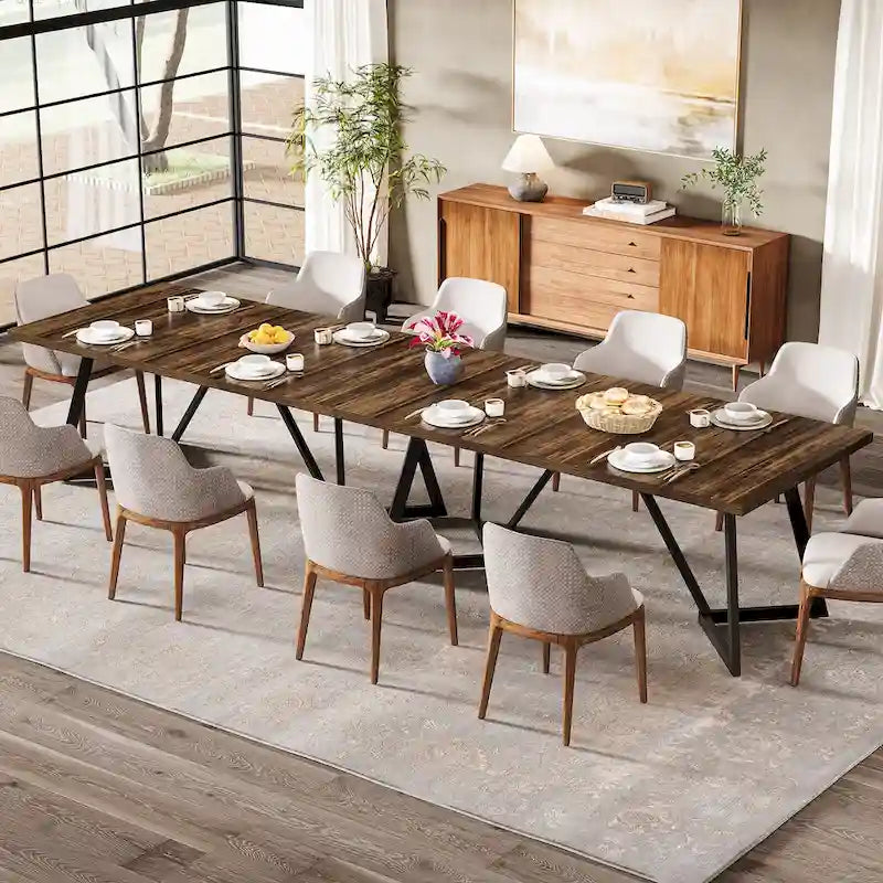 Modern Japanese Minimalist Large Dining Table — Seats 6 to 8
