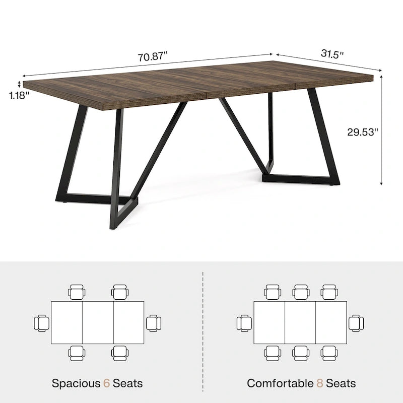 Modern Japanese Minimalist Large Dining Table — Seats 6 to 8