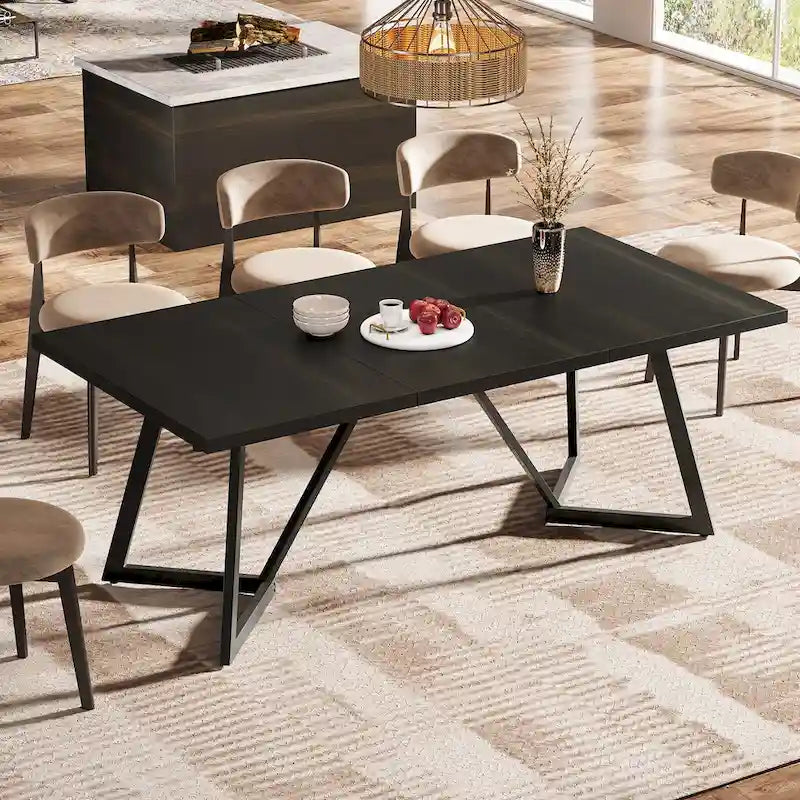 Modern Japanese Minimalist Large Dining Table — Seats 6 to 8