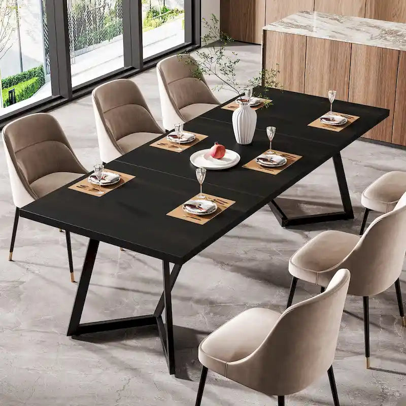 Modern Japanese Minimalist Large Dining Table — Seats 6 to 8