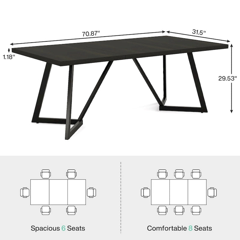 Modern Japanese Minimalist Large Dining Table — Seats 6 to 8