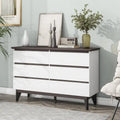 6-Drawer White Wood Storage Dresser
