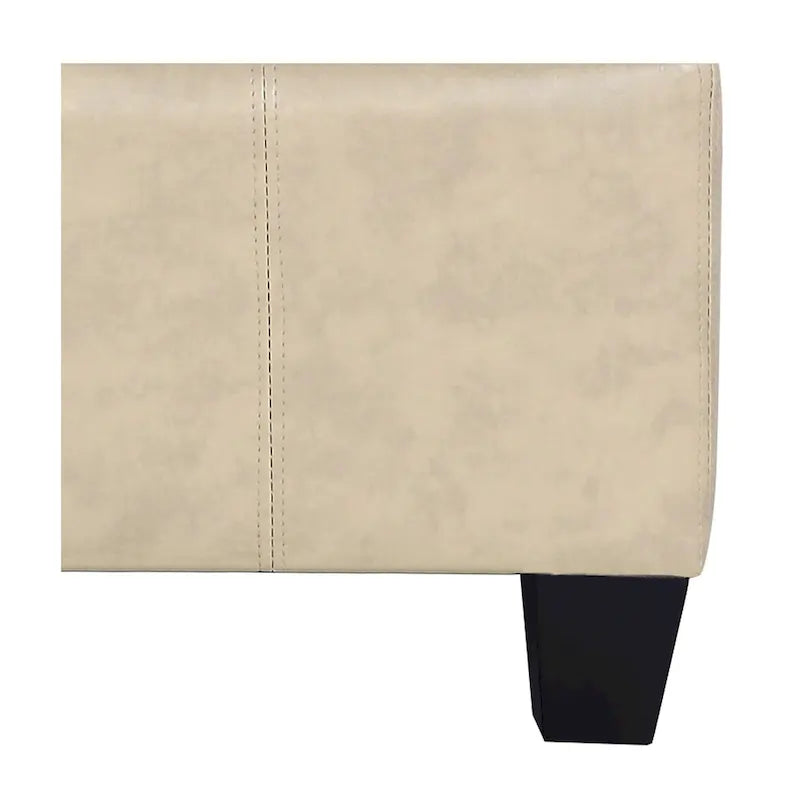 Tufted Faux Leather Flip-Top Storage Ottoman Bench