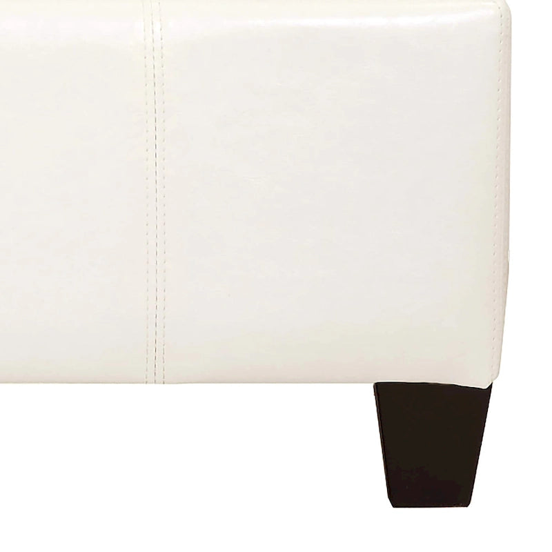 Tufted Faux Leather Flip-Top Storage Ottoman Bench