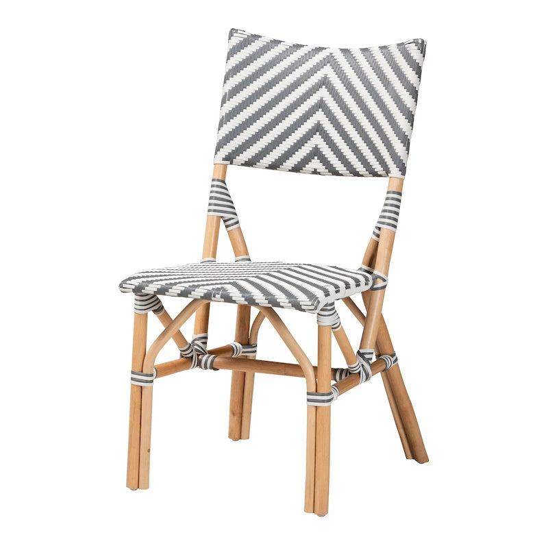 French Bistro Rattan Dining Chair with Woven Back