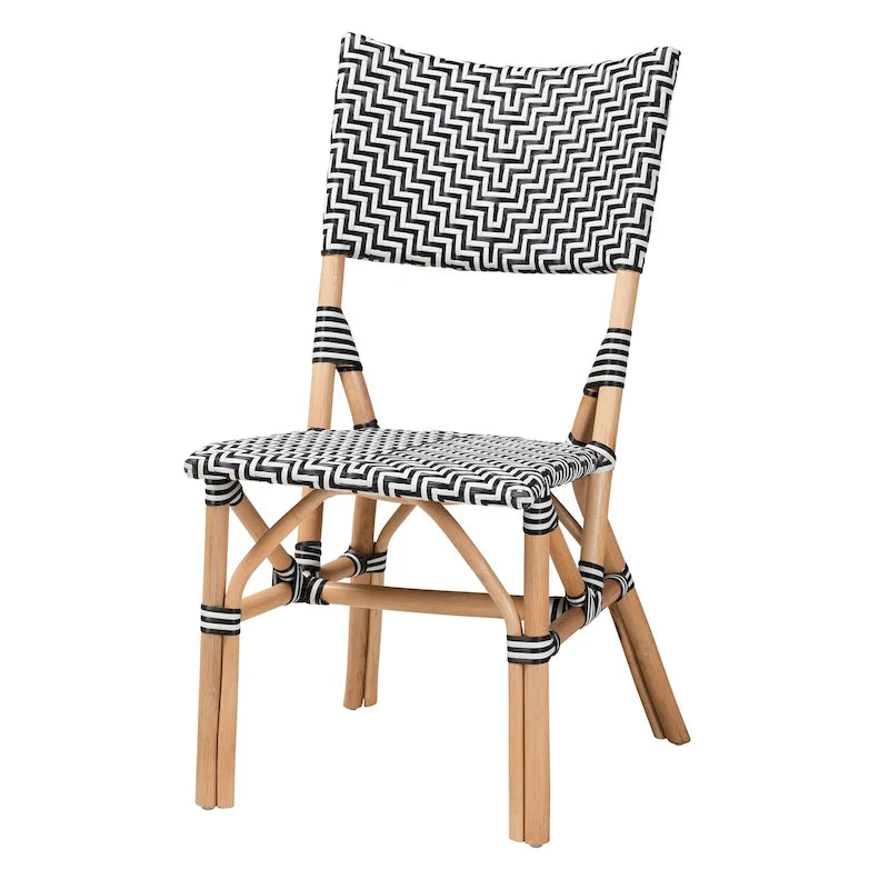 French Bistro Rattan Dining Chair with Woven Back