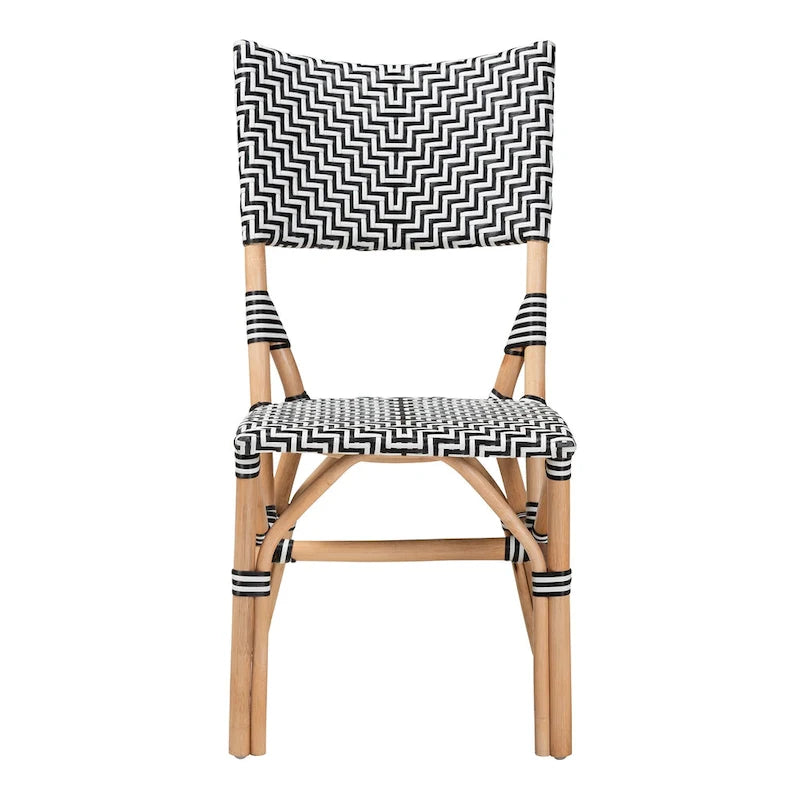 French Bistro Rattan Dining Chair with Woven Back