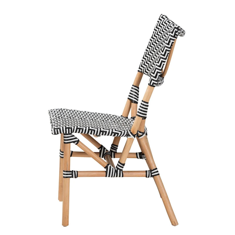 French Bistro Rattan Dining Chair with Woven Back