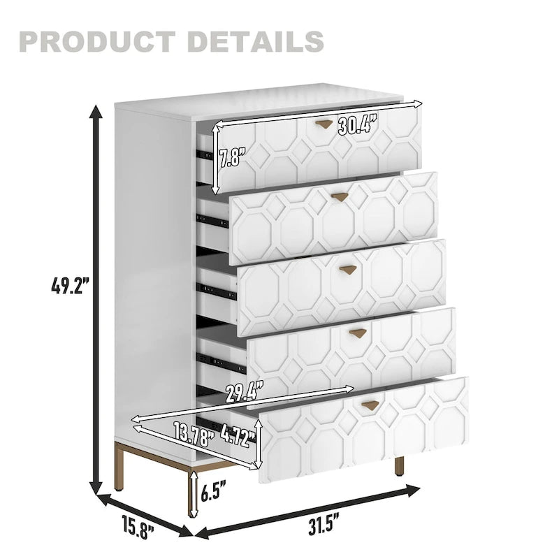 5-Drawer Storage Chest