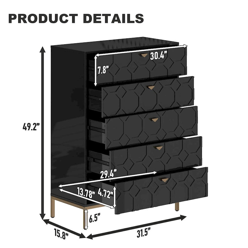 5-Drawer Storage Chest