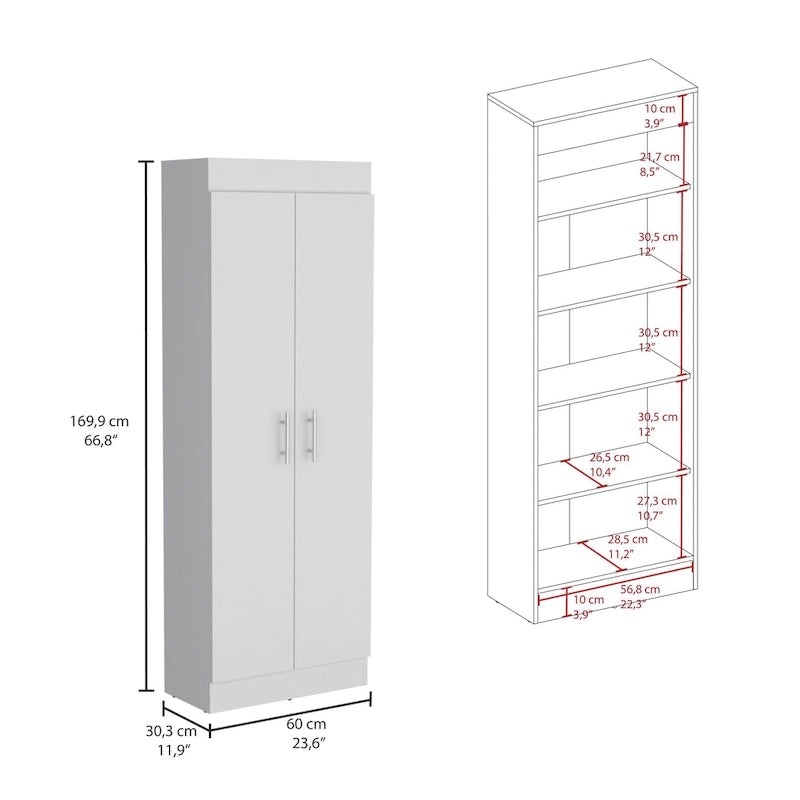 2-Door Kitchen Pantry Cabinet with 5 Shelves