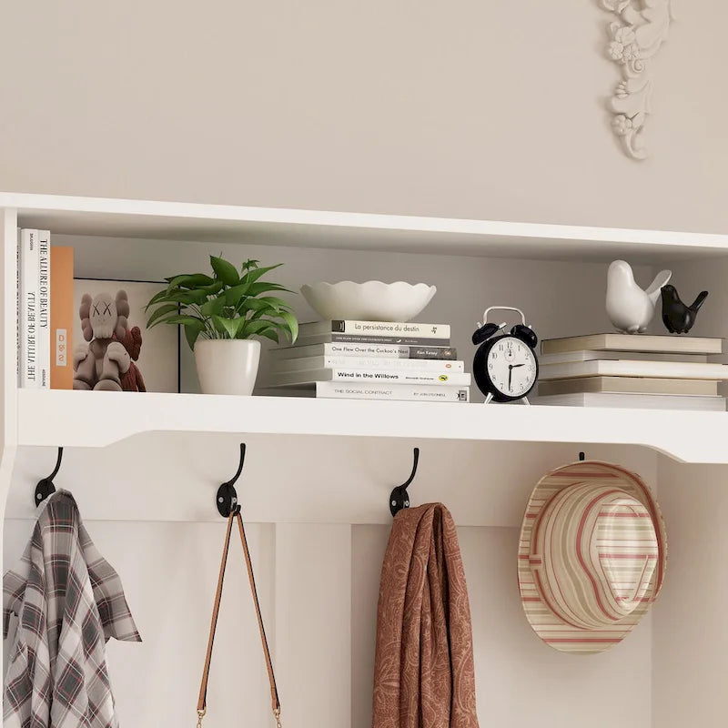 3-in-1 Entryway Hall Tree with Storage Bench & Shoe Rack