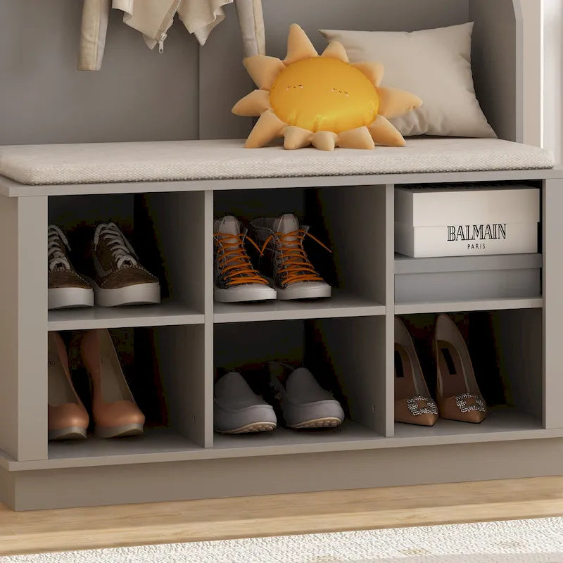 3-in-1 Entryway Hall Tree with Storage Bench & Shoe Rack