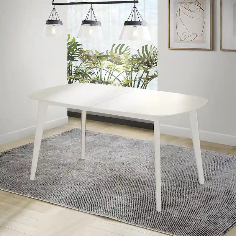 Modern 6-Person Rectangular Dining Table with Wood-Grain Top