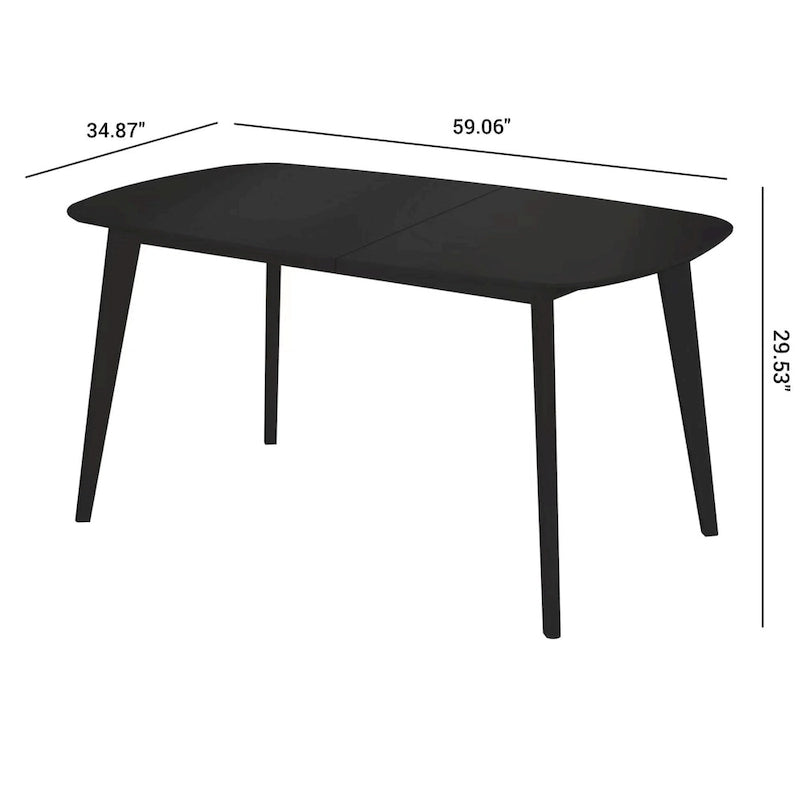 Modern 6-Person Rectangular Dining Table with Wood-Grain Top