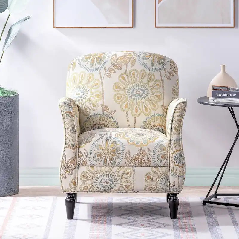 Gourd-Shape Woven Accent Chair with Tapered Birch Legs