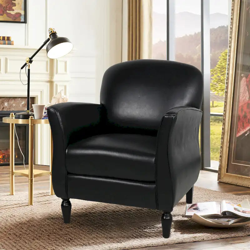 Gourd-Shape Woven Accent Chair with Tapered Birch Legs