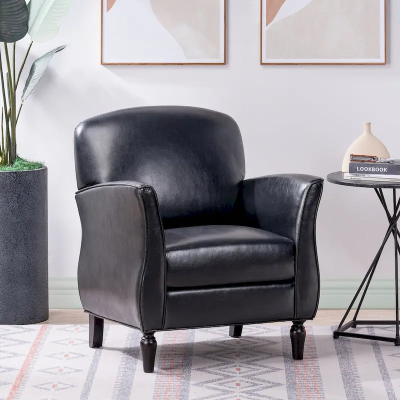 Gourd-Shape Woven Accent Chair with Tapered Birch Legs