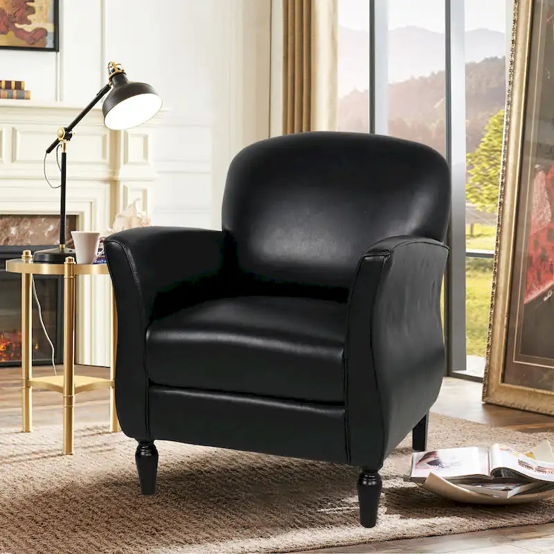 Gourd-Shape Woven Accent Chair with Tapered Birch Legs