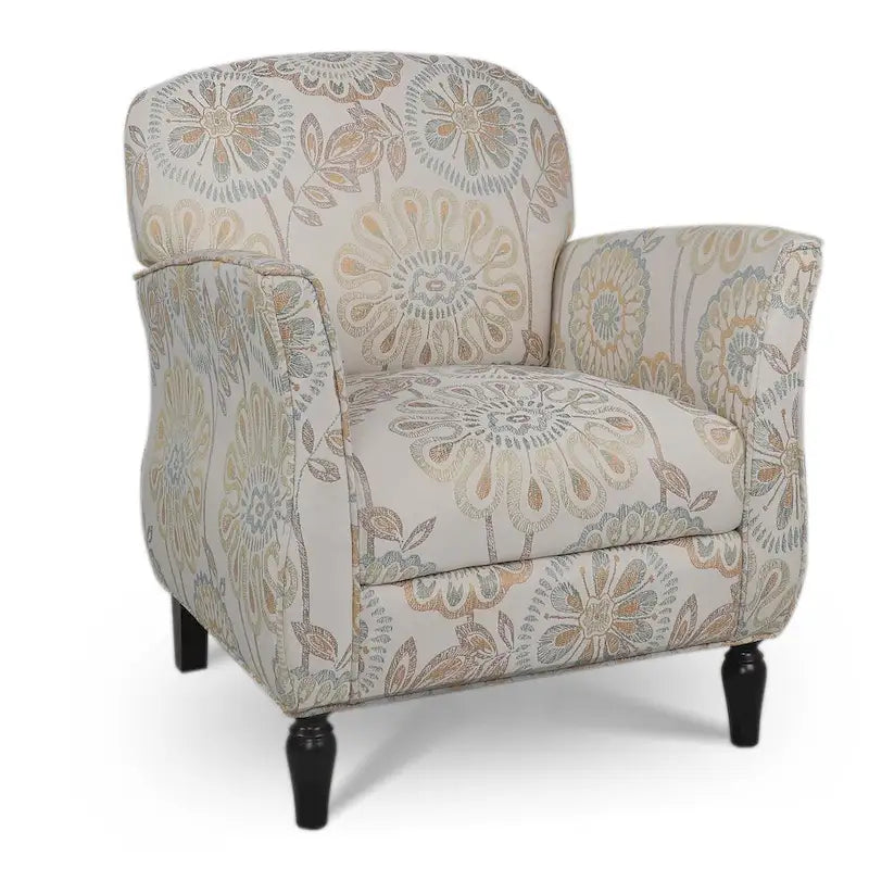Gourd-Shape Woven Accent Chair with Tapered Birch Legs