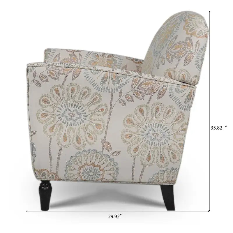 Gourd-Shape Woven Accent Chair with Tapered Birch Legs