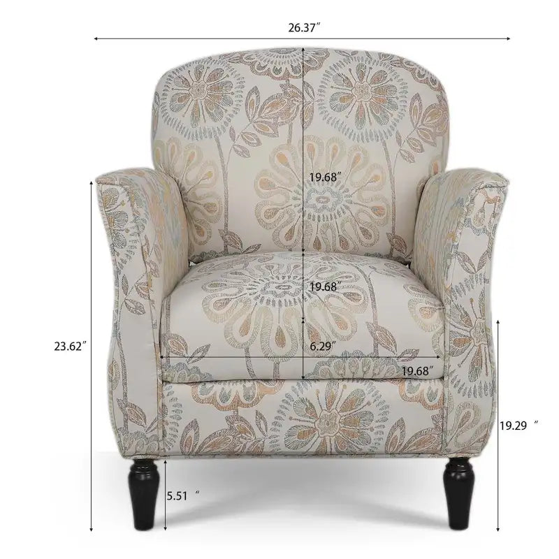 Gourd-Shape Woven Accent Chair with Tapered Birch Legs