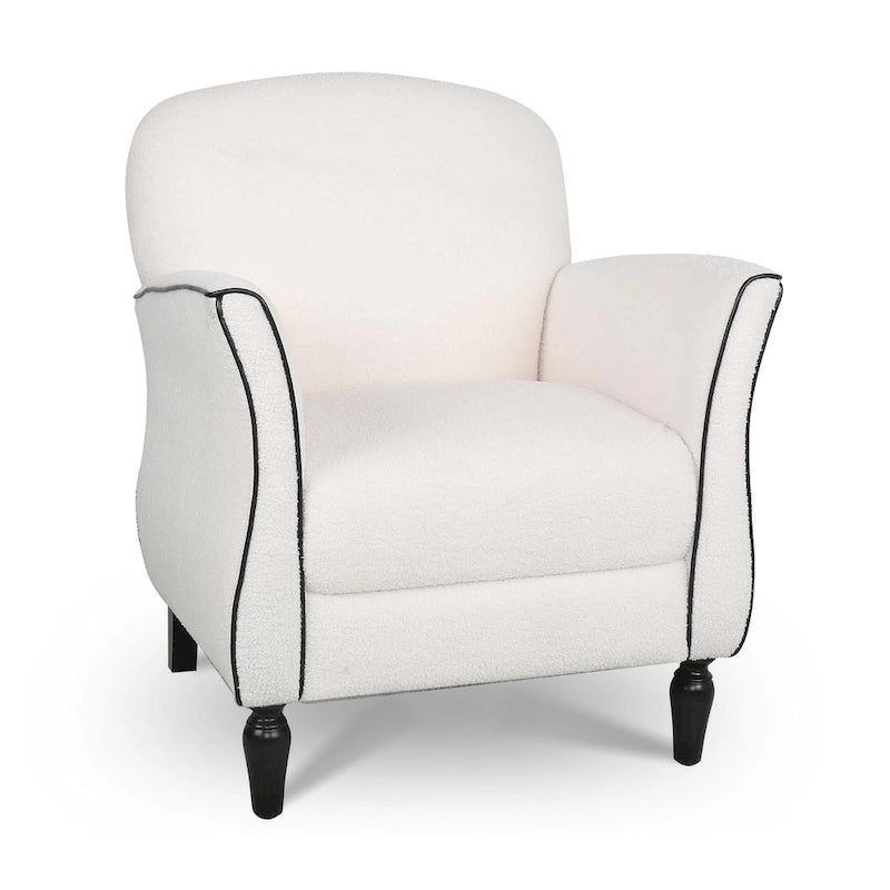 Gourd-Shape Woven Accent Chair with Tapered Birch Legs