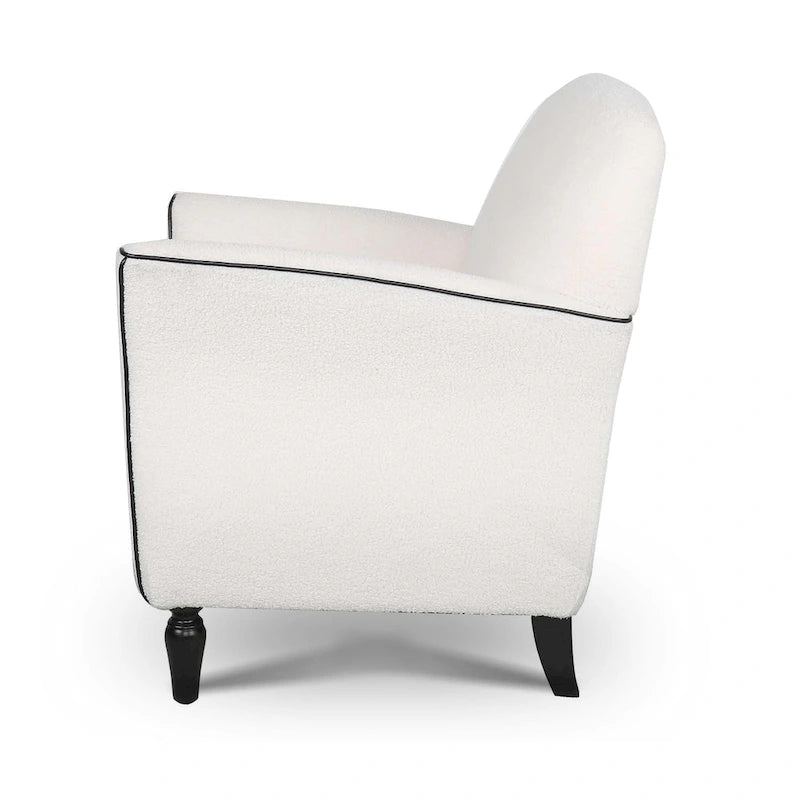 Gourd-Shape Woven Accent Chair with Tapered Birch Legs