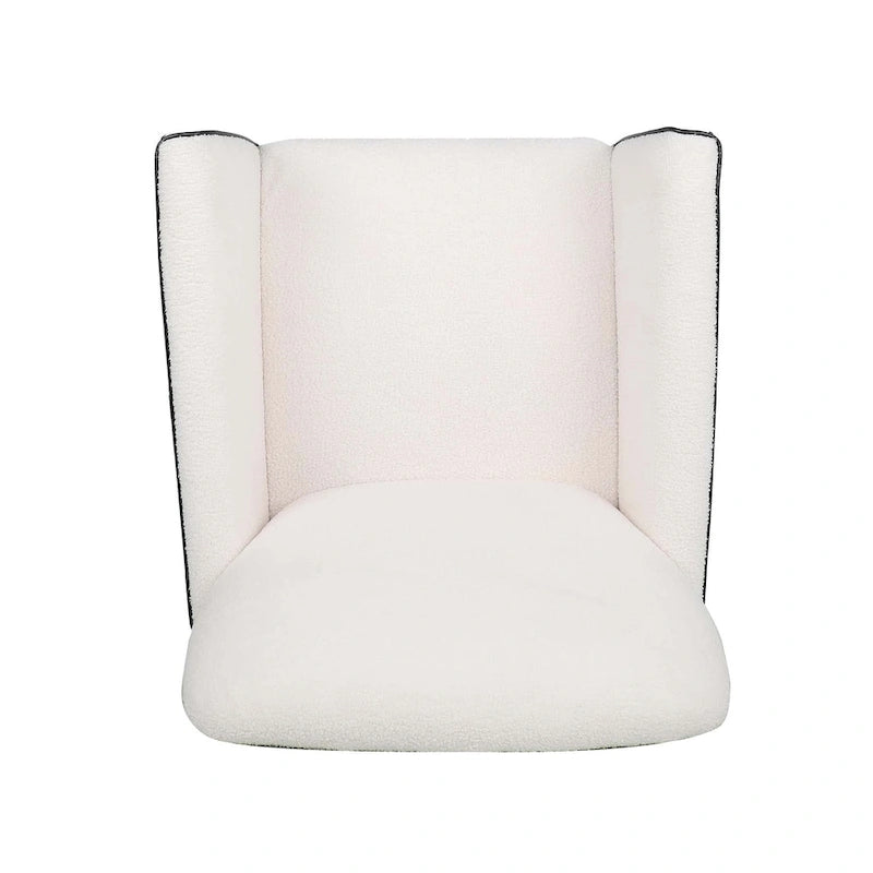 Gourd-Shape Woven Accent Chair with Tapered Birch Legs