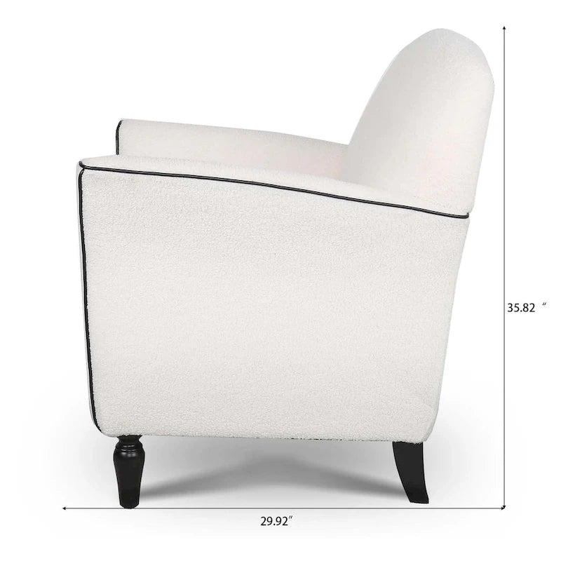 Gourd-Shape Woven Accent Chair with Tapered Birch Legs