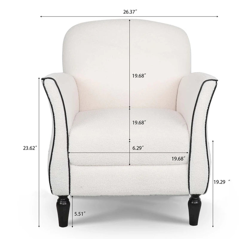 Gourd-Shape Woven Accent Chair with Tapered Birch Legs