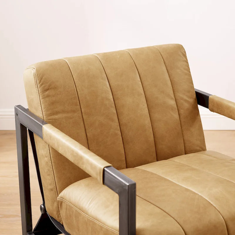Genuine Leather Lounge Accent Arm Chair