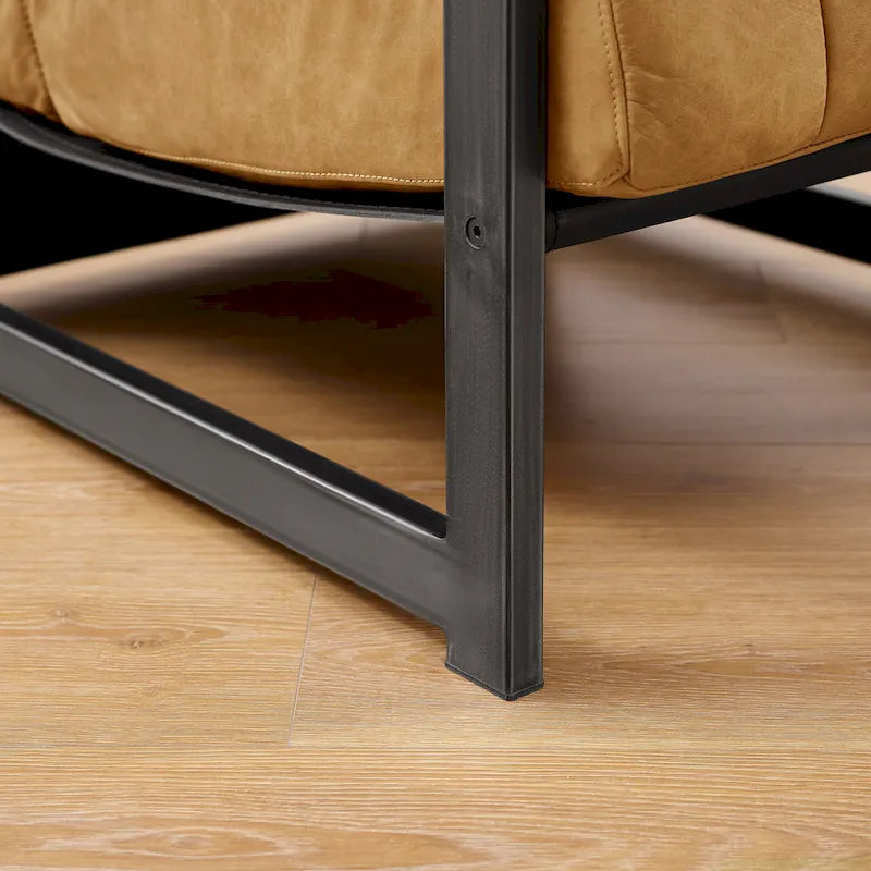 Genuine Leather Lounge Accent Arm Chair