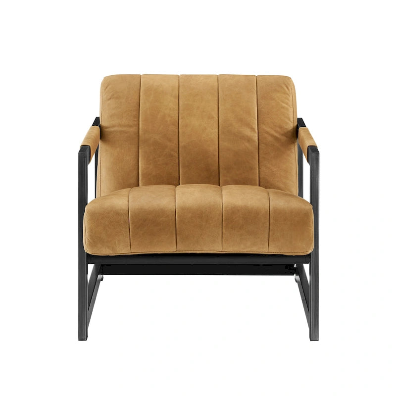 Genuine Leather Lounge Accent Arm Chair