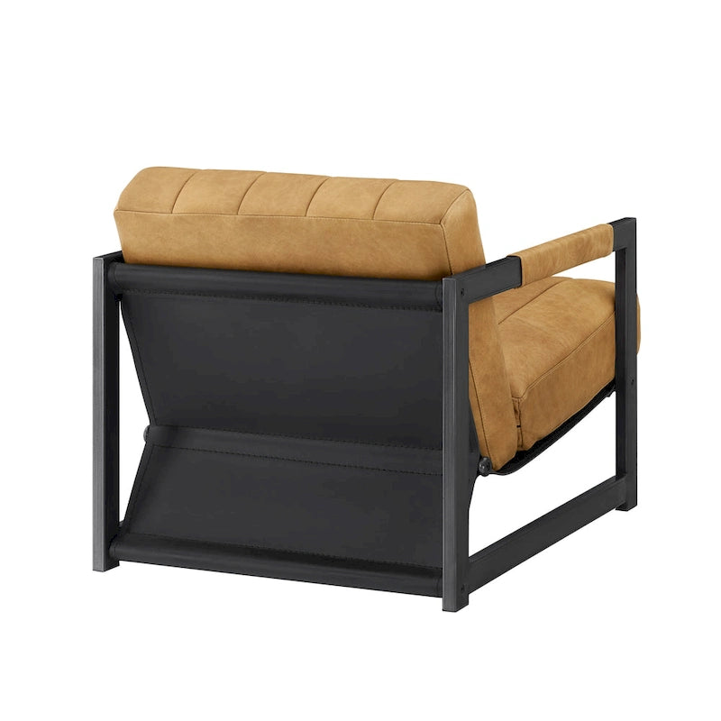 Genuine Leather Lounge Accent Arm Chair