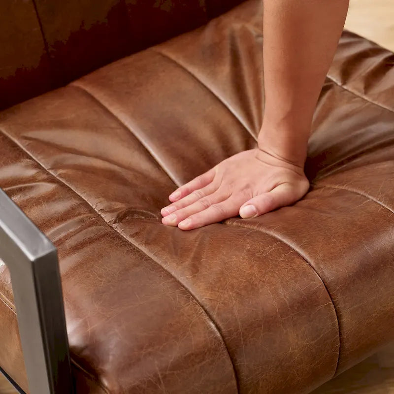 Genuine Leather Lounge Accent Arm Chair