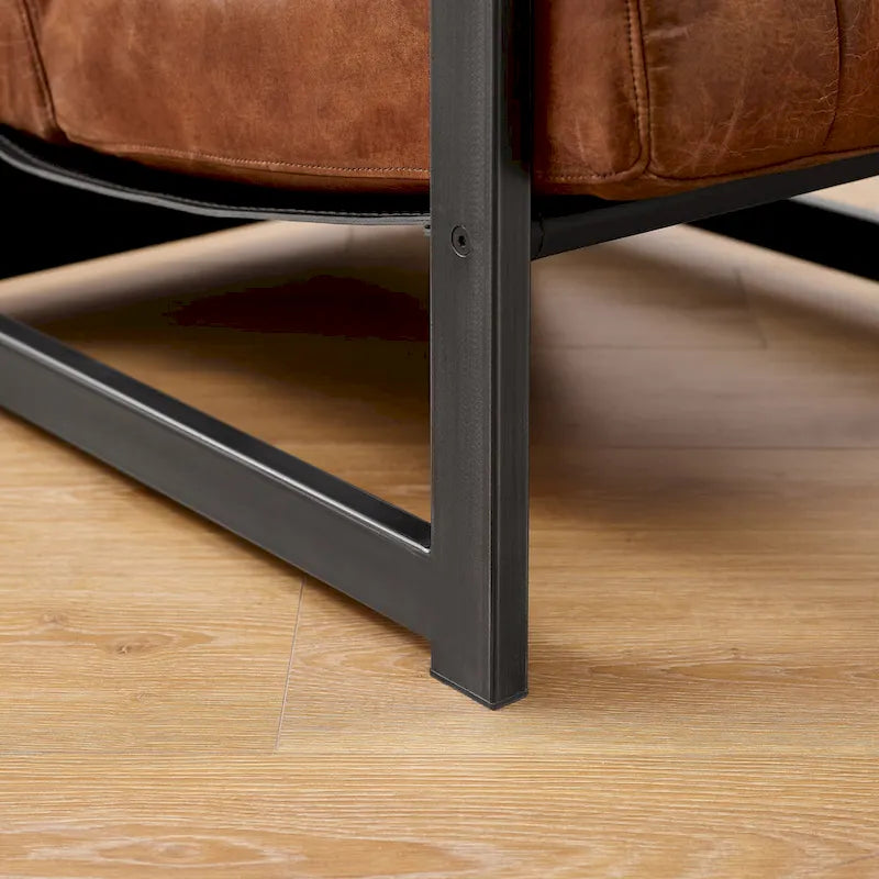 Genuine Leather Lounge Accent Arm Chair