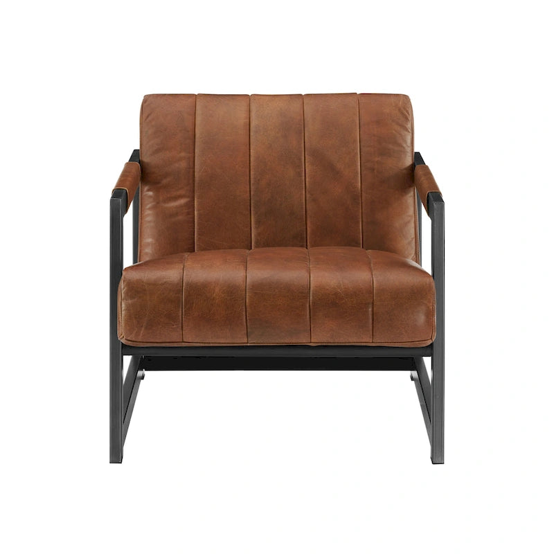 Genuine Leather Lounge Accent Arm Chair