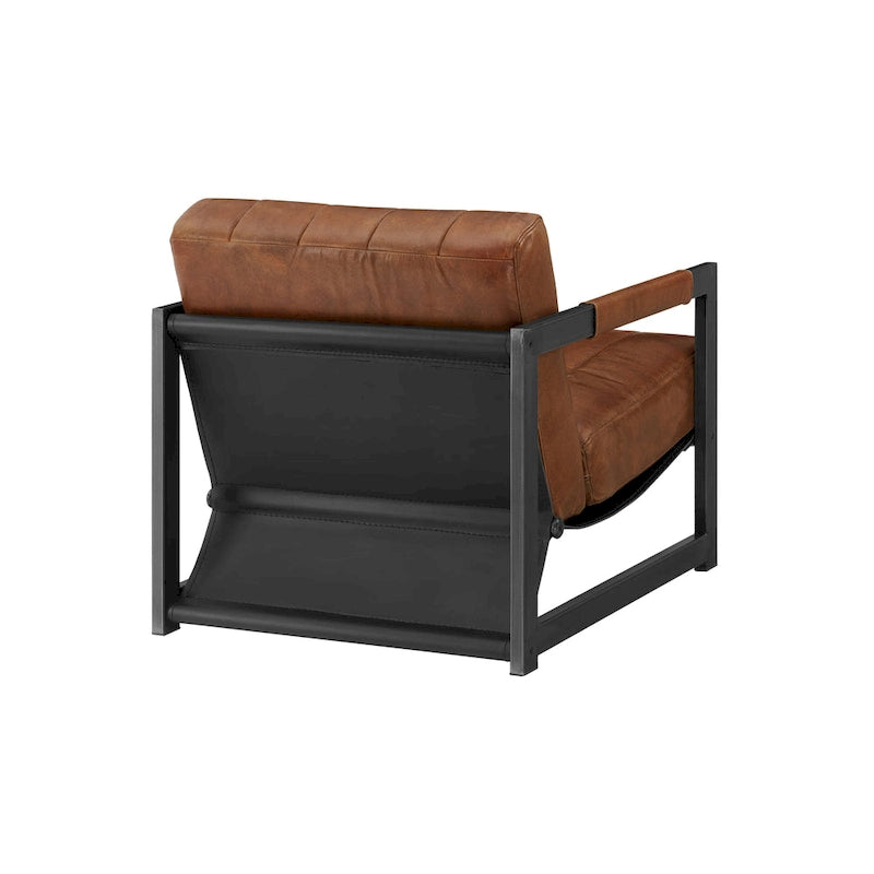 Genuine Leather Lounge Accent Arm Chair