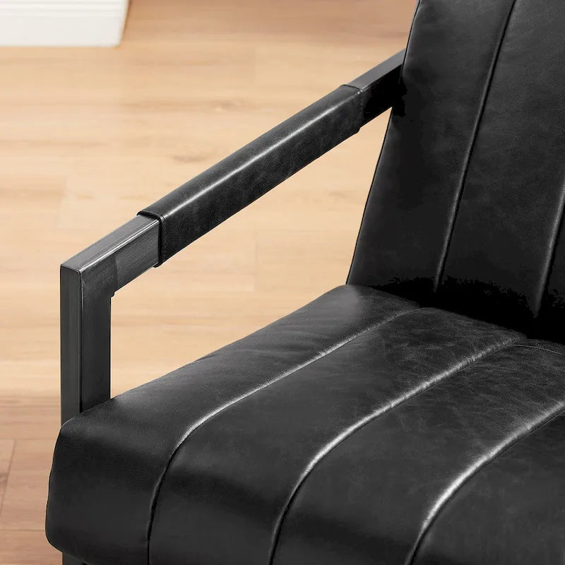 Genuine Leather Lounge Accent Arm Chair