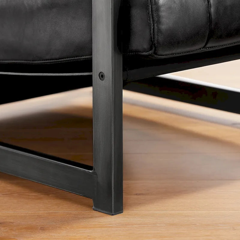 Genuine Leather Lounge Accent Arm Chair