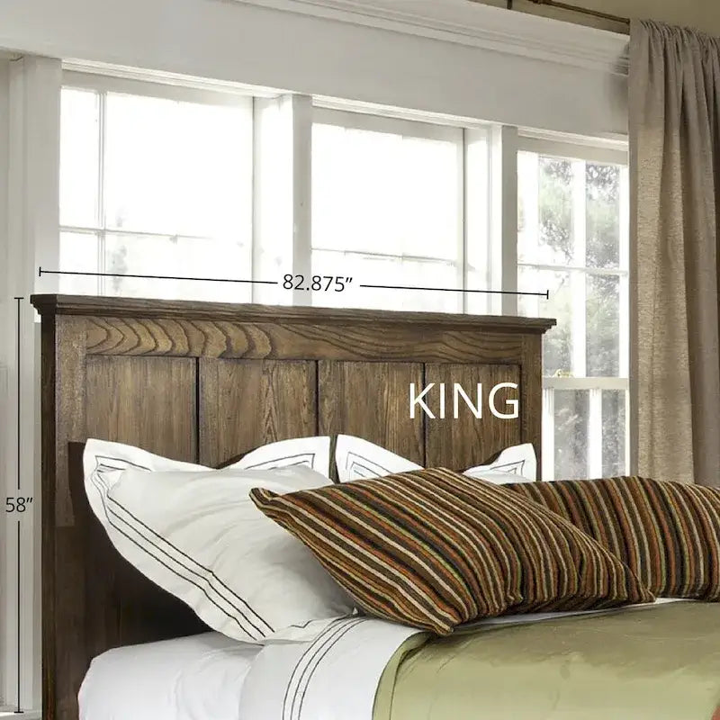 Solid Oak Craftsman Panel Headboard — Mission Finish