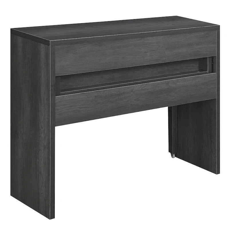 Modern Sliding Console Desk with Drawer & Monitor Riser