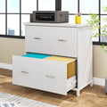 2-Drawer Lateral File Cabinet and Printer Stand with Wood-Grain Top