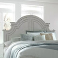Queen Size Vintage Panel Headboard – Arched Crown with Distressed Wood Finish